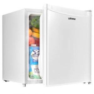 Upstreman 46L Mini Frigo avec Congélateur, Thermostat Réglable, Économie d'Énergie, Silencieux, Frigo Top avec une Porte Réversible, Mini bar pour Chambre, Bureau, Hôtel,Blanc-FR17 (Upstreman, neuf)