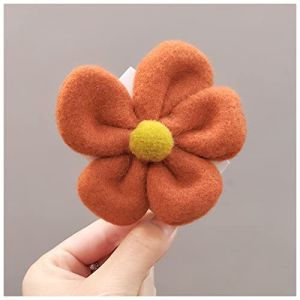 Bandeau Bande &agrave; cheveux &eacute;lastique Haute Fleur Peluche Fleur Coiffure Clip Coiffure Terrain de cheval Lady Cheveux Scrunchies Filles Sweet populaire Accessoires for cheveux Bandeau Cheveux Femme(Orange (钟祥市微琼维商贸有限公司, neuf)