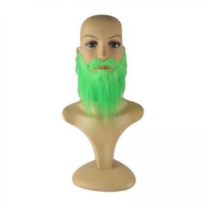Lot de 3 fausses barbes de leprechaun pour homme et femme Vert Costume moustache Saint Patrick Carnaval Fête (misppro-us, neuf)