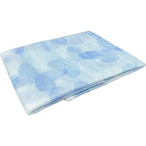Rideau moustiquaire en maille filet anti-insectes 150 x 250 cm avec anneaux inclus (bleu) (EUROSTYLE, neuf)