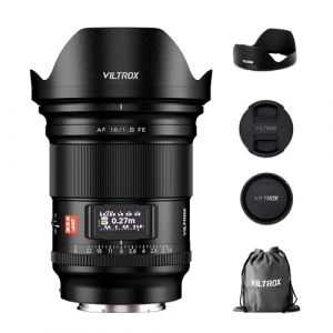 VILTROX Objectif AF 16mm F1.8 FE pour Monture Sony E, Objectif Grand Angle Plein Format F/1.8 &agrave; Grande Ouverture pour Appareil Photo sans Miroir Sony E-Mount Alpha a7II a7RIII a7RIV a7S a7SII a9 a7C (VILTROX EU Store, neuf)