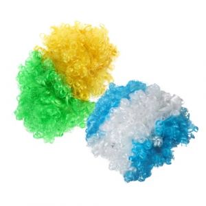 BESPORTBLE 2pcs Afro Wig Cost Costume Wig Brésil Argentine Couleurs De Drapeau Pour Les Fans De Football Les Soirées À Thème Montrent Carnival Dress Up (Giovanna Baillie, neuf)