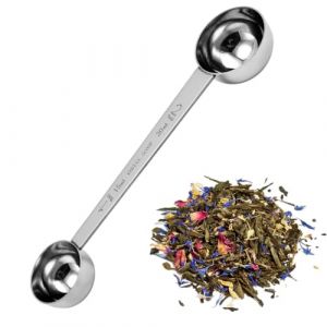 IZIHQA 1 Pi&egrave;ces Cuill&egrave;re &Agrave; Th&eacute;, Duo Cuill&egrave;re Doseuse En Acier Inoxydable, Cuill&egrave;re Doseuse &Agrave; Double Extr&eacute;mit&eacute;, Pour Th&eacute; Et Caf&eacute; En Poudre (Argent) (Velastria OU, neuf)