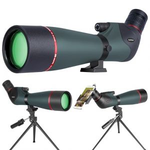 20-60x80 HD Longue-Vues pour Le tir sur Cible, l'observation de la Faune, la Chasse, l'observation des Oiseaux - BAK4 Waterproof Spotting Scope with Tripod, Updated Smartphone Holder, Carry Bag (Dilan Ticaret, neuf)