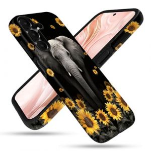 FGDRFGRW Coque con&ccedil;ue pour Samsung Galaxy A15 5G, coque 2 couches TPU + PC, housse de protection antichoc - &eacute;l&eacute;phant tournesol (MAKIEE, neuf)