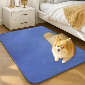 Wokuaile Tapis Poil Ras Chambre Moderne Tapis Antid&eacute;rapant Grande Descente de Lit Doux Lavable pour Maison Salon Chambre Enfant Bleu, 80 x 160 cm (Shineyinn, neuf)