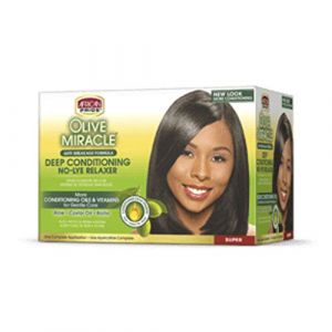 African Pride Olive Miracle Deep Conditioning No-Lye Relaxer - Super Kit by African Pride (Smile mind, neuf)