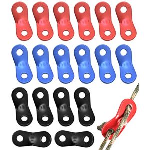 18 Pièces Tendeur de Corde 2 Trous Ajusteur de Corde à Vent Tendure pour Tente Randonnée Camping, Tendeur de Corde,Boucles de Corde à Vent,Ajusteur de Corde à Vent Tendure (yujiandeouzhoudianpu, neuf)
