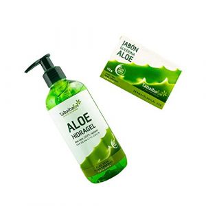 Gel Aloe Vera + Savon mains Gel hydratant Hidragel &agrave; l'Aloe Vera 300 ml et Savon &agrave; la glyc&eacute;rine &agrave; l'Aloe Vera 125 gr Tabaibaloe (MUSSA CANARIA, neuf)