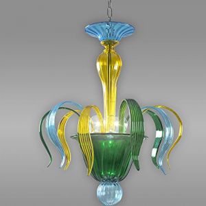Suspension 12 feuillesen verre de Murano multicolor (cristalleriamurano, neuf)