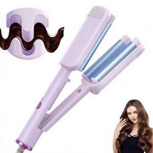 Lisseur Wavy, 32mm Fers &agrave; Onduler, Boucleur a Cheveux 3 Tete, Fer &agrave; Friser Fran&ccedil;ais Grandes Boucles, Mermaid Waves, 4 Temp&eacute;ratures R&eacute;glables, Cheveux Wavy Fer &agrave; Boucler, Cadeaux pour Filles Femmes (shuokang, neuf)