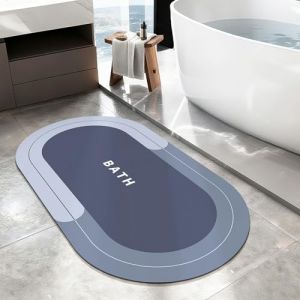 SOLIC Tapis de Bain S&eacute;chage Rapide,Tapis de Bain Antid&eacute;rapant Absorbant Tapis de Douche Super Absorbant Facile &agrave; Nettoyer pour Baignoire Douche (Bleu, 60x120cm) (Solic, neuf)