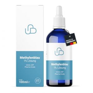 Schweizer Naturals&reg; Solution de bleu de m&eacute;thyl&egrave;ne 1% pure qualit&eacute; pharmaceutique USP, de solution aqueuse, sans additifs, qualit&eacute; contr&ocirc;l&eacute;e en laboratoire, fabriqu&eacute;e en Allemagne (100 ml) (Schweizer Naturals, neuf)