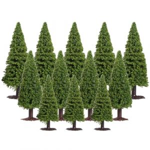 Garneck Petit arbre miniature Arbres miniatures : 15 pi&egrave;ces arbres paysagers verts Paysage Train Paysage Arbres architecturaux Arbre en plastique Mod&egrave;le de paysage C&egrave;dre pour bricolage Bricolage (Eerstra, neuf)