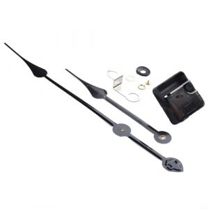 WIIYENA Kit de mécanisme de mouvement d'mecanisme horloge murale à couple élevé, silencieux, à quartz, kit de réparation avec aiguilles longues pour grande horloge de 50 à 60 cm (noir 2) (THAMES VALLEY TECHNOLOGIES YUHONG LIMITED, neuf)