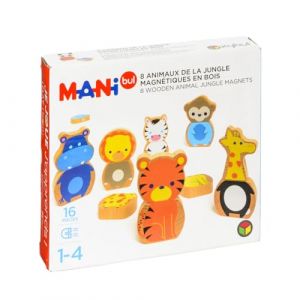 oxybul | 8 Animaux de la Jungle magnétiques en Bois | 12 Mois - 6 Ans (OXYBUL, neuf)
