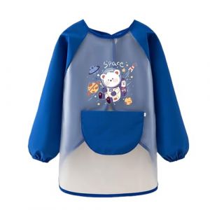LdawyDE Tablier Peinture Enfant, Imperm&eacute;ables Blouse Peinture Enfant pour 6-10 ans, Manche Longue &Agrave; lacets Tablier Enfant pour Peindre, Manuel - Le mat&eacute;riau TPU est facile &agrave; nettoyer (Ldawy, neuf)