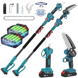 Sécateur Électrique sans Fil, 36V Secateur Telescopique Electrique avec Perche Telescopique, secateur Electrique avec 2 x 2.0Ah Li-ION Batterie, Diamètre de Coupe de 40mm, réglage de l'angle (DLSDSK, neuf)