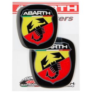 Abarth 3D Sticker Logo Bouclier Officiel pour Fiat Grande Punto, Avant et Arrière, 60 x 65 mm, 71 x 65 mm (Motorstile, neuf)