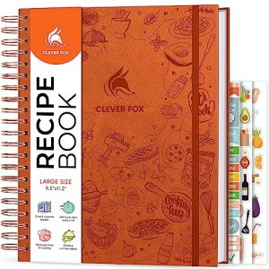 Clever Fox Livre de recettes &agrave; spirale &ndash; Cr&eacute;ez votre propre livre de cuisine familial &ndash; Carnet de recettes vierge &ndash; Journal de cuisine vide pour &eacute;crire des recettes &ndash; Grande taille, 23,6 x 28,4 cm, (SVD COM, neuf)