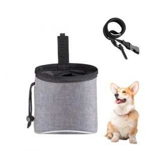 Jimkply Sacoche &agrave; Friandises pour Chiens, Sac &agrave; Nourriture en Tissu Oxford pour Entra&icirc;nement de Chiens, Sac &agrave; Friandises pour Animaux de Compagnie Universel pour Chats et Chiens (Gris) (XIAGQ-EU, neuf)