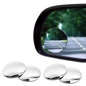 2 Pièces HD Rotatif Voiture Angle Mort Miroir sans Cadre Rond 360°Rotate HD Verre Auto-adhésif Convexe Vue Arrière Voiture Côté Miroir Angle Mort Extérieur pour Véhicules, SUV,Moto (yujiandeouzhoudianpu, neuf)