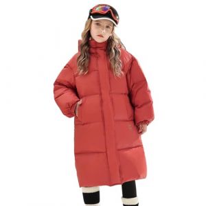 linboo Manteau Enfant Doudoune Fille Garçon Veste d'Hiver à Capuche Coupe Vent Parka Rembourré Blouson Matelassé Vêtement Chaud Hiver, Rouge, 12-14 ans(Taille de l'étiquette: 160) (TBONBON-EU, neuf)