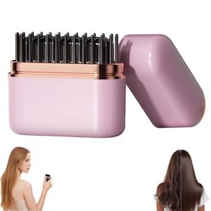 CBDYWVR Glambrush Mini fer &agrave; lisser avec contr&ocirc;le intelligent de la temp&eacute;rature &agrave; 3 vitesses, mini peigne &agrave; lisser sans fil avec &eacute;cran LCD, batterie de 2000 mAh, chauffage rapide, design anti-br&ucirc;lure (CBDYWVR-FR, neuf)