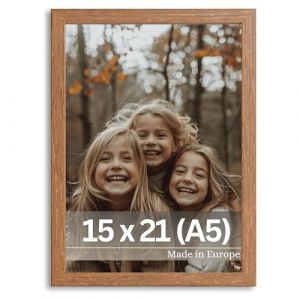 VictoR Cadre photo Dali - 15 x 21 cm (A5) - Marron - Cadre photo carré en bois - 15 x 21 cm - Marron (Victor_Store, neuf)