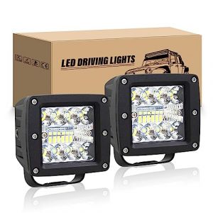 RIGIDON 2 Pcs 3 pouces 42W phare de travail led, 12V 24V cube rampe barre de phare led, projecteurs lumi&egrave;re feu antibrouillard pour offroad Voiture camions SUV ATV 4x4 tracteur bateau, 6000K Blanc (JIANDAO, neuf)
