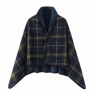 SJTJSPX Couverture Plaid en Polaire Mettable Cape Ch&acirc;le avec Bouton Poncho Couverture Housse de Lit Canap&eacute; Voiture Hiver Couverture Jet&eacute; Flanelle Chaud Doux Couverture &agrave; Carreaux Sweat Couverture (QIQIXINXINZI, neuf)