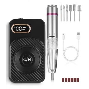 Ponceuse pour Ongles, 45000Rpm Lime a Ongle Electrique, Ponceuse Manucure, Ponceuse Ongle Semi Permanent, Ponceuse Ongle Portable pour Polissage, Enlèvement des CallositéS, Pedicure, Noir (BHUJEL  DIDI S.R.L., neuf)