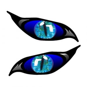 Shurzzesj Lot de 2 autocollants pour couple d'yeux - Article amusant - Motif mauvais yeux avec iris, drone - Moto - Casque de voiture - Autocollant réfléchissant - Avec yeux effrayants (katurath, neuf)