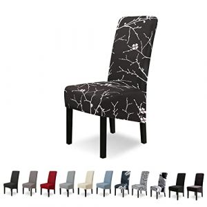 Lydevo Housse de Chaise XL Extensible 4 Pièces Grand Housse de Chaise de Salle à Manger Couverture de Chaise Grande Taille Amovible Lavable pour Décor Salle à Manger Hôtel Cuisine,Fleur De Prunier (lydevo, neuf)
