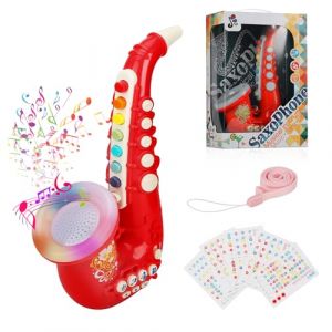 Coikes Saxophone Jouet pour Enfants Saxophone 8 Notes en Plastique avec Instruments de Musique de Musique Jouet &eacute;ducatif pr&eacute;coce Portable Trompette pour Enfants B&eacute;b&eacute; Gar&ccedil;ons Filles (Rouge) (Coikes, neuf)