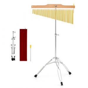 KOMFOTTEU Carillon Percussion &agrave; 36 Tons, Instrument de percussion avec Sacoche de Transport & Baguette, Rang&eacute;e unique, Carillon &Eacute;olien avec Support pliable & r&eacute;glable, Barre de Suspension en Sapin (Komfort GmbH, neuf)