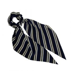 &Eacute;lastiques &agrave; cheveux tendance avec long n&oelig;ud, &eacute;lastiques pour cheveux pour femmes et femmes, support de queue de cheval, accessoires de cheveux, &eacute;lastiques &eacute;pais, rayures, noir B (Whakano, neuf)