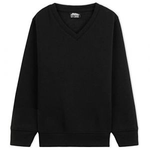 CityComfort Pull Enfant Garcon Pull Manches Longues Col V Tricot Enfant Coton Basique Vêtements Enfant Ado Garcon 3-14 Ans Multipack 1 ou 2 (Noir - 1 Pack, 9-10 Ans) (Get Trend., neuf)