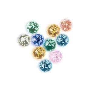 Ben & Bel Billes en Verre phosphorescentes, 10 Billes à Pois Multicolores dans Une boîte en Plastique Transparente, pour Circuit de Billes, DIY et décoration. (Ben&Bel, neuf)