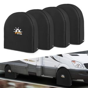 Zettum Les couvertures de pneus 4 Paquets conviennent à Un diamètre de Pneu 76-81 cm, Housses pour Roue, PU Oxford Couvercle de Roue de Voiture imperméable pour RV, Camion, SUV, remorque de Voyage (zettum-outdoors, neuf)