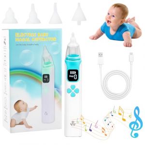 Mouché Bébé Électrique, ZoneYan Aspirateur Nasal Mouche-Bébé électrique, Aspirateur Nasal Bébé Avec 4 Embouts En Silicone Souple, 3 Niveaux d'aspiration, avec Lumière Douce et Musique(Bleu) (ZoneYan, neuf)