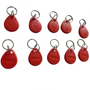 125 kHz T5577 RFID Porte-cl&eacute;s de proximit&eacute; ID jeton r&eacute;inscriptible (10 pi&egrave;ces) (rouge) (JYJ RFID, neuf)