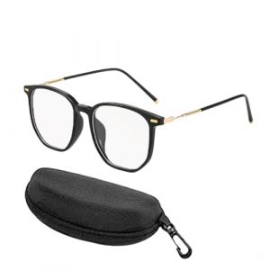 XFSRG Lunettes Anti Lumi&egrave;re Bleue pour Homme Femme Monture Carr&eacute;e Lunettes de Lecture Transparente Monture TR90 Ultra L&eacute;g&egrave;re Rectangulaire (Noir) (ZENITH SHOP, neuf)