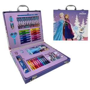 Bo&icirc;te de 55 pi&egrave;ces Disney La Reine des neiges pour enfants compl&egrave;te avec des couleurs, des fournitures de bureau et des autocollants (Massi s.r.l., neuf)