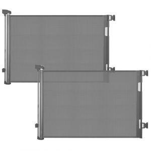 Lot de 2 Barri&egrave;re de S&eacute;curit&eacute; R&eacute;tractable pour B&eacute;b&eacute; et Animaux Chiens, Extensible de 0-140cm, Porte de S&eacute;curit&eacute; pour Escaliers, Couloirs et Portes &ndash; Utilisation Int&eacute;rieure et Ext&eacute;rieure gris (HappyTotsPaws, neuf)