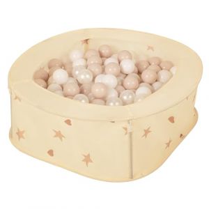 Selonis Piscine Pliable &Agrave; Boules pour B&eacute;b&eacute;s Pop-Up Maison Tente De Jeu pour Enfants 81X81X28cm/100 Balles 7cm L'int&eacute;rieur Et L'ext&eacute;rieur, Beige Clair: Beige Pastel/Blanc/Perle (OtherEden &  DUmalDU, neuf)