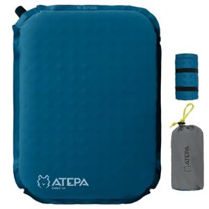 ATEPA Coussin De Si&egrave;ge Gonflable Auto-Gonflant en Mousse, Coussin D&rsquo;Assise Gonflable pour Voyage, Avion, Stade, Camping, Randonn&eacute;e, Bateau, Concert &ndash; Bleu (Sleep Master EU, neuf)