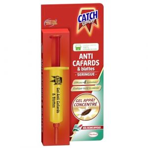 Catch - Expert Anti Cafards et Blattes &ndash; Gel App&acirc;t Concentr&eacute; - Id&eacute;al recoins difficiles - Efficace 4 semaines - Eradique toute la colonie - Developp&eacute; par des biologistes - Seringue (10g) (Alcyo FR, neuf)