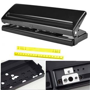 SCHYIDA Perforatrice 6 Trous, Perforatrice R&eacute;glable &agrave; 6 Trous Perforatrice Planner 6 Hole Punch Binder Perforeuse de Bureau 6 Trous pour A3 A4 A5 A6 B3 B4 B5 B6 B7, Capacit&eacute; de 6 Feuilles, Noir (GEORGIOU-A, neuf)