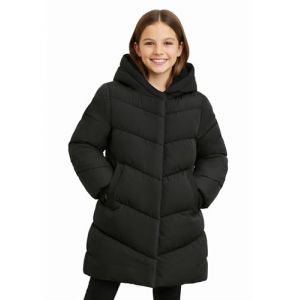 SOLOCOTE Manteau d'hiver pour filles imperm&eacute;able doubl&eacute; en fausse fourrure veste matelass&eacute;e &agrave; capuche &eacute;paisse pour enfants Noir 8 ans (SOLOCOTE, neuf)